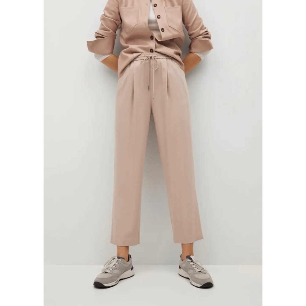 Mango drawstring flowy pants